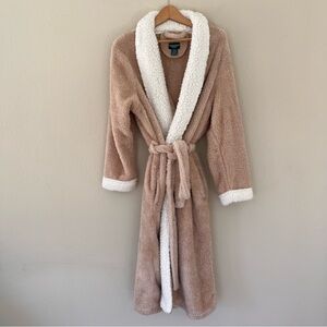 Hammacher Schlemmer Womens Robe L/XL Executive Sherpa Hyge Cozy Luxury Old Money